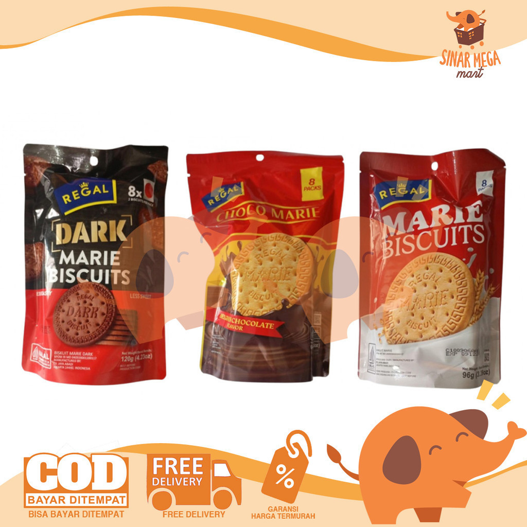 

Regal Marie Biskuit isi 8 sachets | Marie Biscuits | Marie Dark, Choco Marie, Original