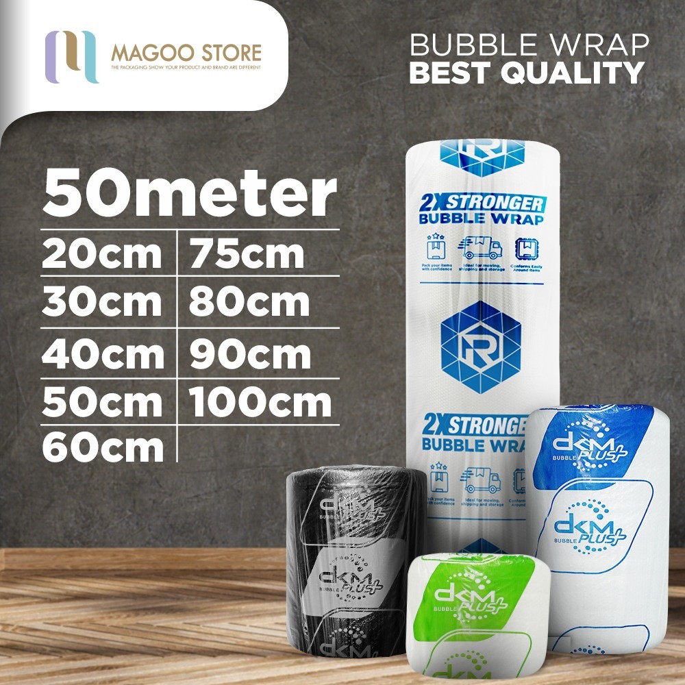

Bubble Wrap Roll Premium Rusfet 50m / Plastik Bubble Packing DKM PLUS
