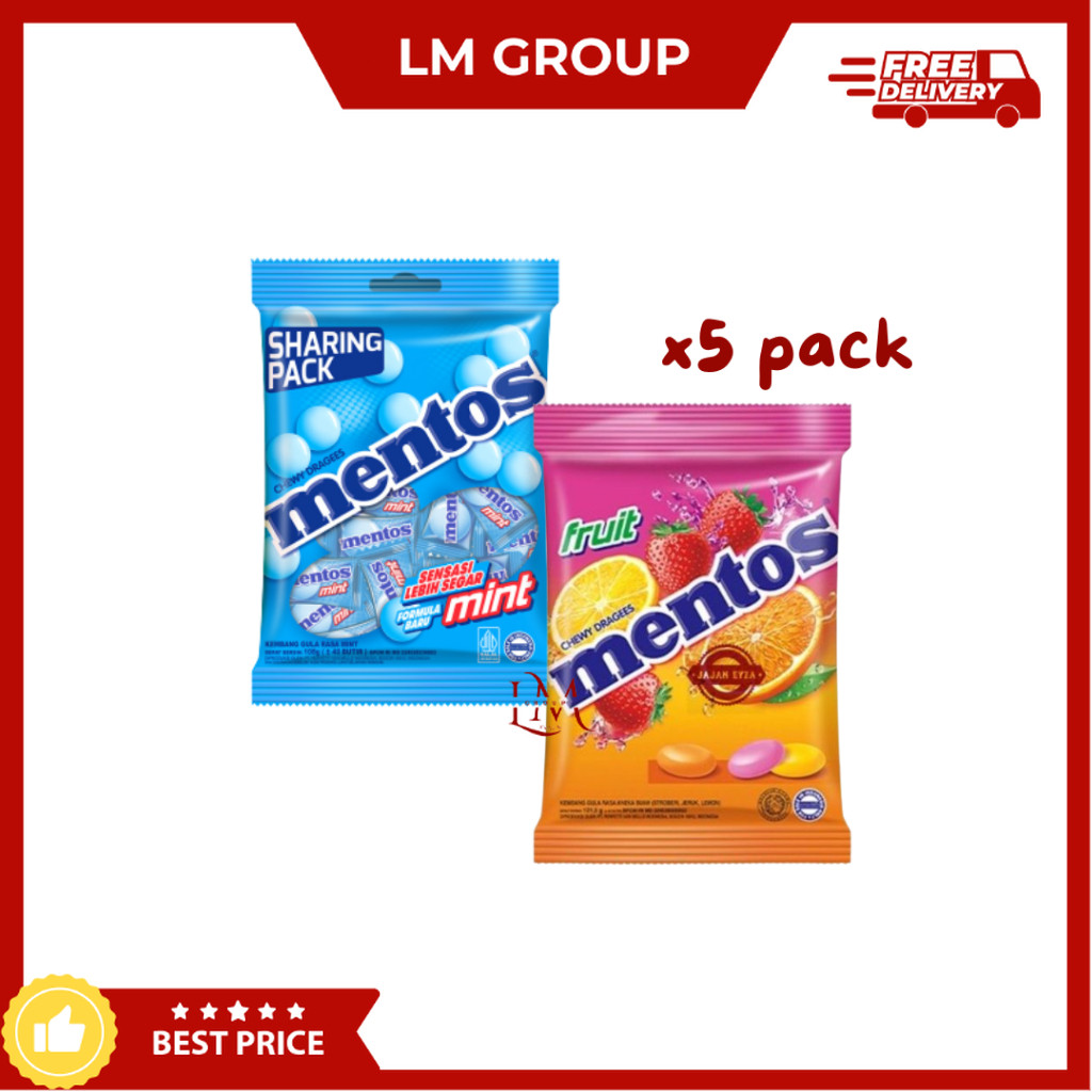 

[5 PCS LEBIH HEMAT] Aneka Permen Mentos/Kis/Lazery/Kaki/Relaxa Cemilan LM Snack Grosir