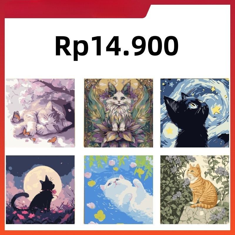 

MW Paint By Number Kit 20x20cm Lukisan Kanvas DIY Digital Painting Kit With Kanvas Seri Bunga