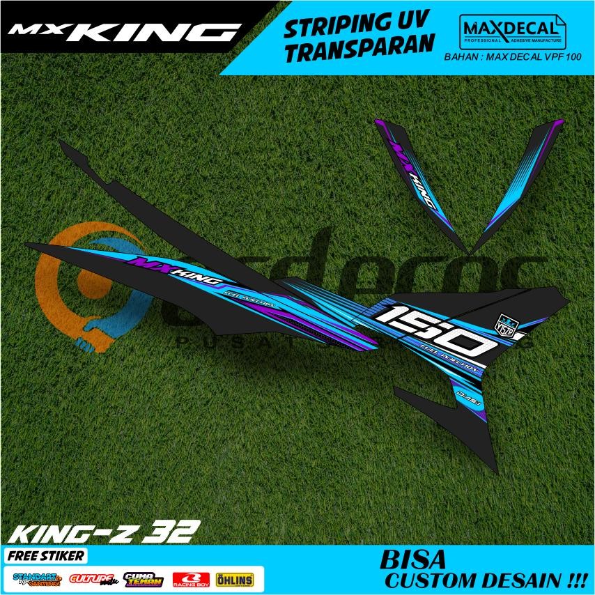 Striping Transparan mx king 150 Sticker Transparan UV Premium Maxdecal Motif Costum Terbaru Warna Bi