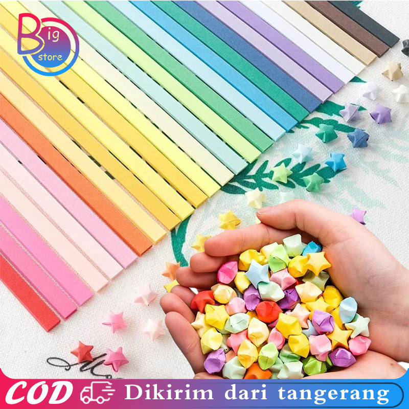 

540pcs Diy Lucky Star Kertas Kertas Origami Warna Warni Origami Star Paper 27colors