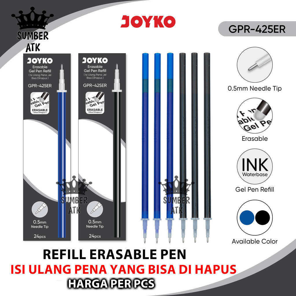 

Erasable Gel Pen Refill JOYKO Isi Ulang Pen Isi Pulpen Bisa Dihapus GPR-425ER 0.5 mm 1 PCS