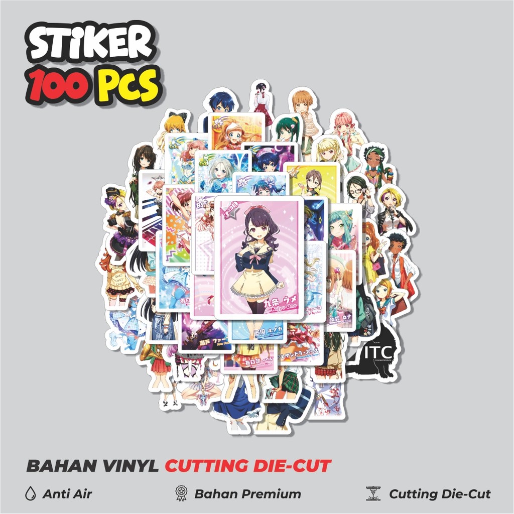 

Terbaru! 50 pcs Stiker Game Series Tokyo 7th Sisters Karakter Mix Dekorasi Lucu Kreatif untuk Notebook, Skateboard, HP