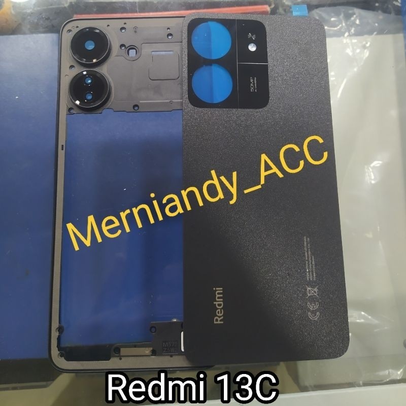 Cessing hausing fullset Xiaomi Redmi 13C Backdor + Tulang bazzel tutup mesin ori