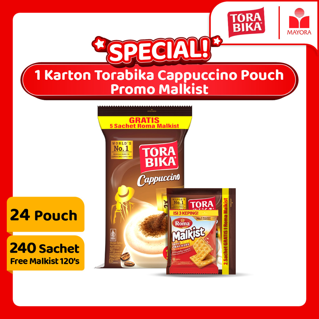 

Paket 1 Karton Kopi Torabika Cappuccino Pouch Promo Malkist