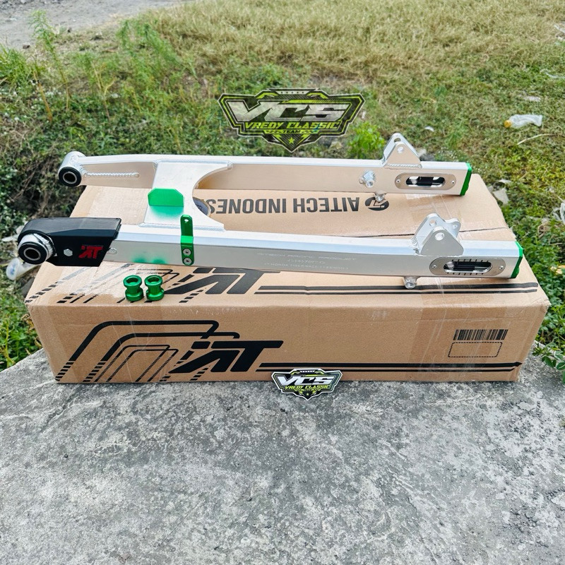 AREM TIGER AITECH CNC swing arm tiger AITECH ORIGINAL SILVER manisan hijau