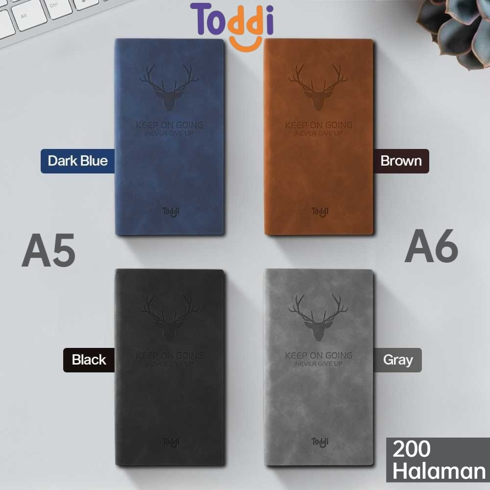 

Toddi Buku Catatan Jurnal Leather Notebook Diary A5 A6 68GSM 200 Halaman Grid - CW-5026 - OR