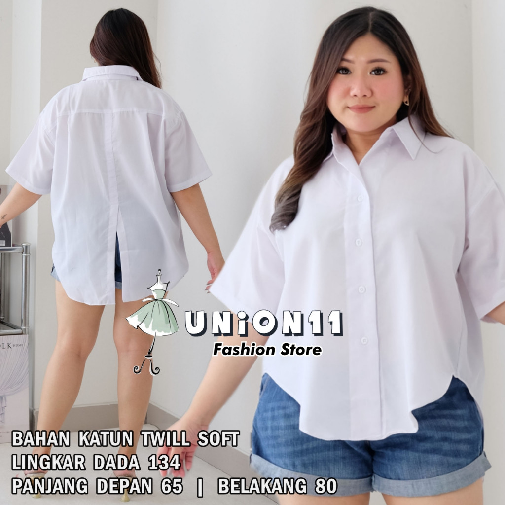 [𝗗𝘆𝗻𝗮𝗿𝗮]  KEMEJA JUMBO XXXXL WANITA LD 130 /  ATASAN JUMBO WANITA LD 130 / KEMEJA WANITA JUMBO LD 13