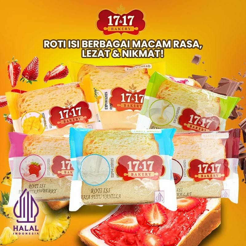

Combo 5 dan 10 Roti Isi 17.17 – Roti Lembut dengan Pilihan Rasa Coklat, Vanilla, Nanas, Keju, Strawberry, dan Mangga. Manisnya bikin nagih, nikmat di setiap gigitan