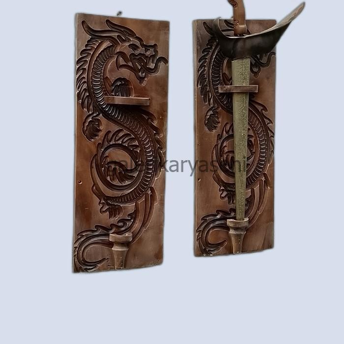 blawong pusaka ukir naga ukuran keris standart GKS454