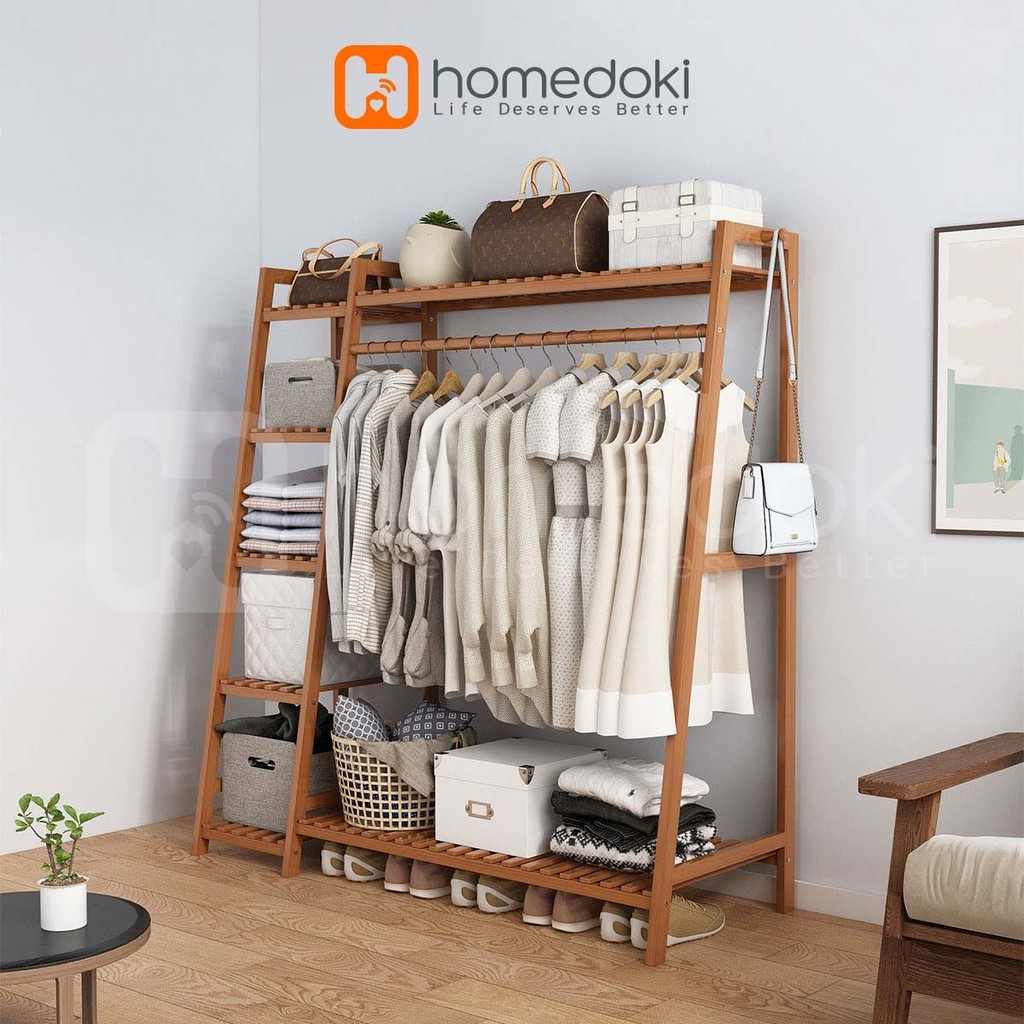 Homedoki Rak  Gantungan Baju Berdiri