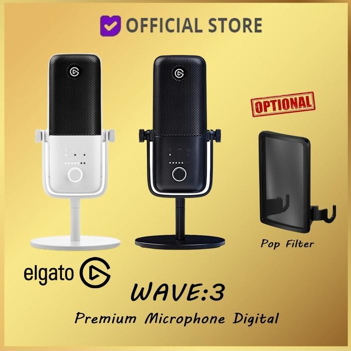 Elgato Wave:3 Mic Wave 3 Premium Microphone Digital Wave3 - Mic Only, Black