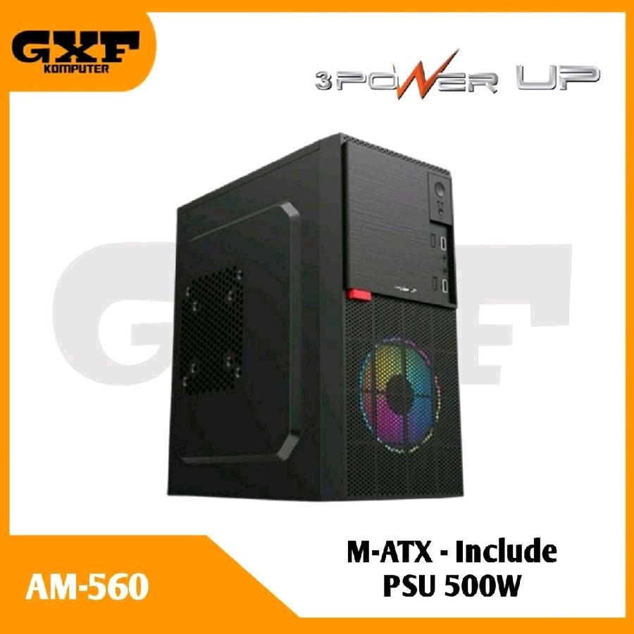 Casing 3 Power Up Aeromax AM-560 M-ATX Include PSU 500W