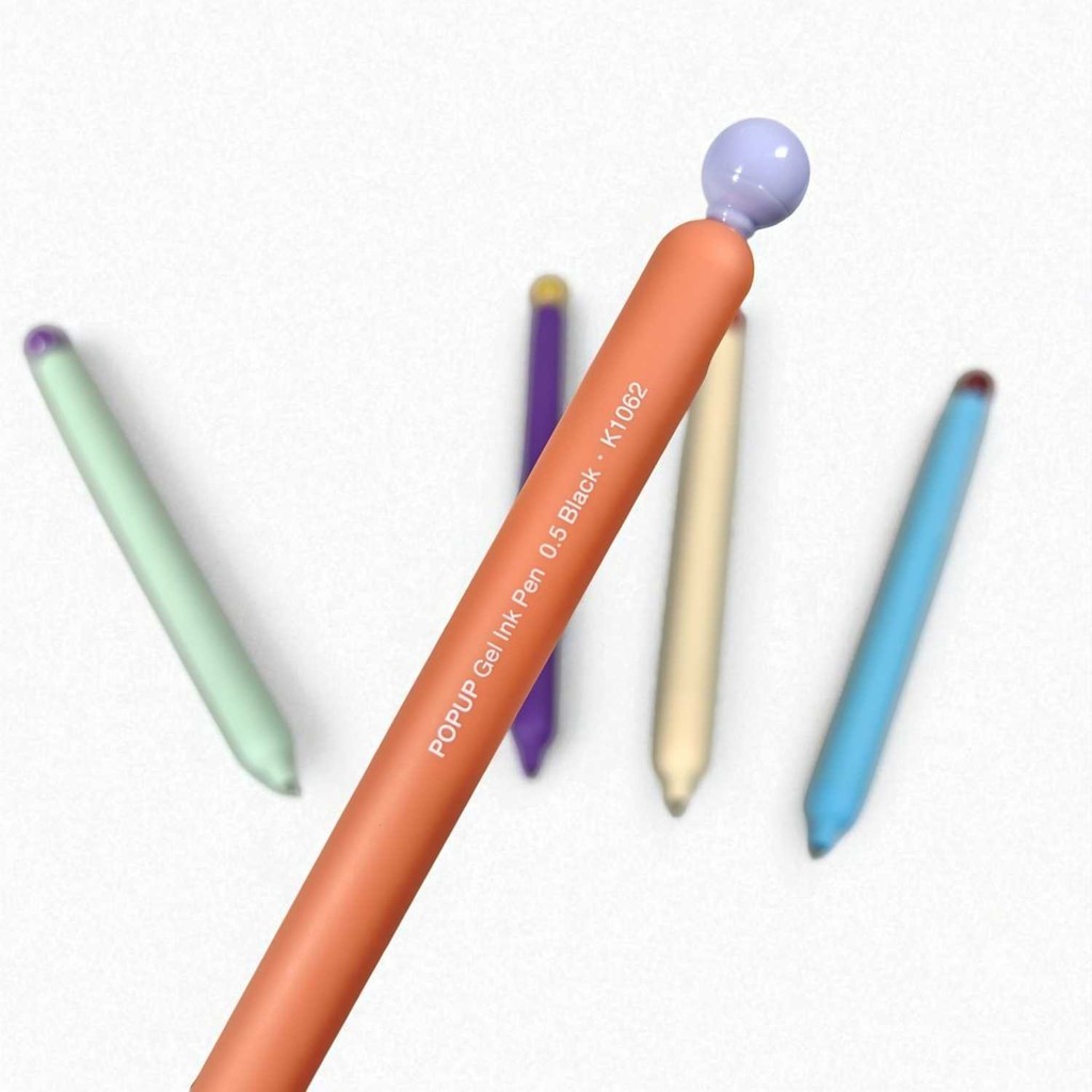 

SHIMASTR Kaco Popup Pena Pulpen Gel Quick Dry Black Ink Vintage 0.5mm 5 PCS - K1062