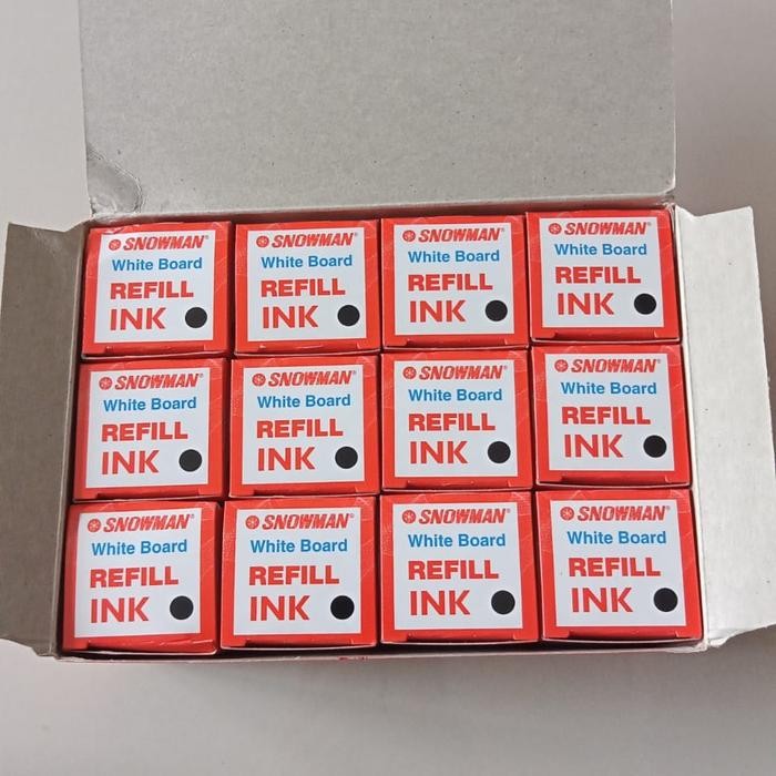 

Isi / Refill Tinta Spidol White Board Snowman Hitam, Biru, Merah / Box Isi 12 Biru Plastik Stationery - HITAM