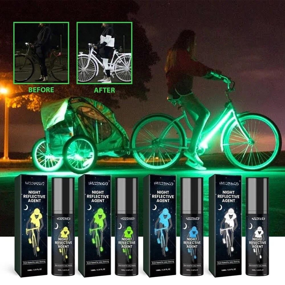 100ml Night Reflective Spray Paint Environmental Friendly Fluorescent Spray For Night Riding Glow-in