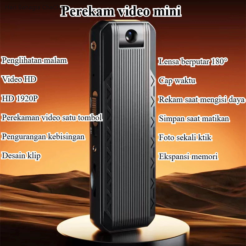 Kamera Aksi Mini 1920P - Dash Cam & CCTV Portabel, Deteksi Gerakan + Night Vision (Bisa Untuk Mobil/