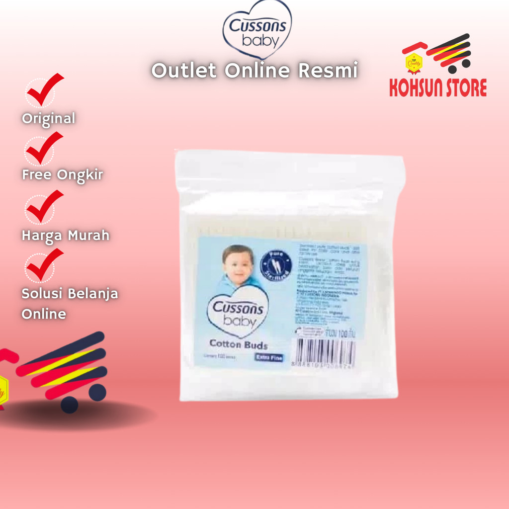 Kohsun 2 l CUSSONS BABY Cotton Bud Regular Extra Fine 100 Stik
