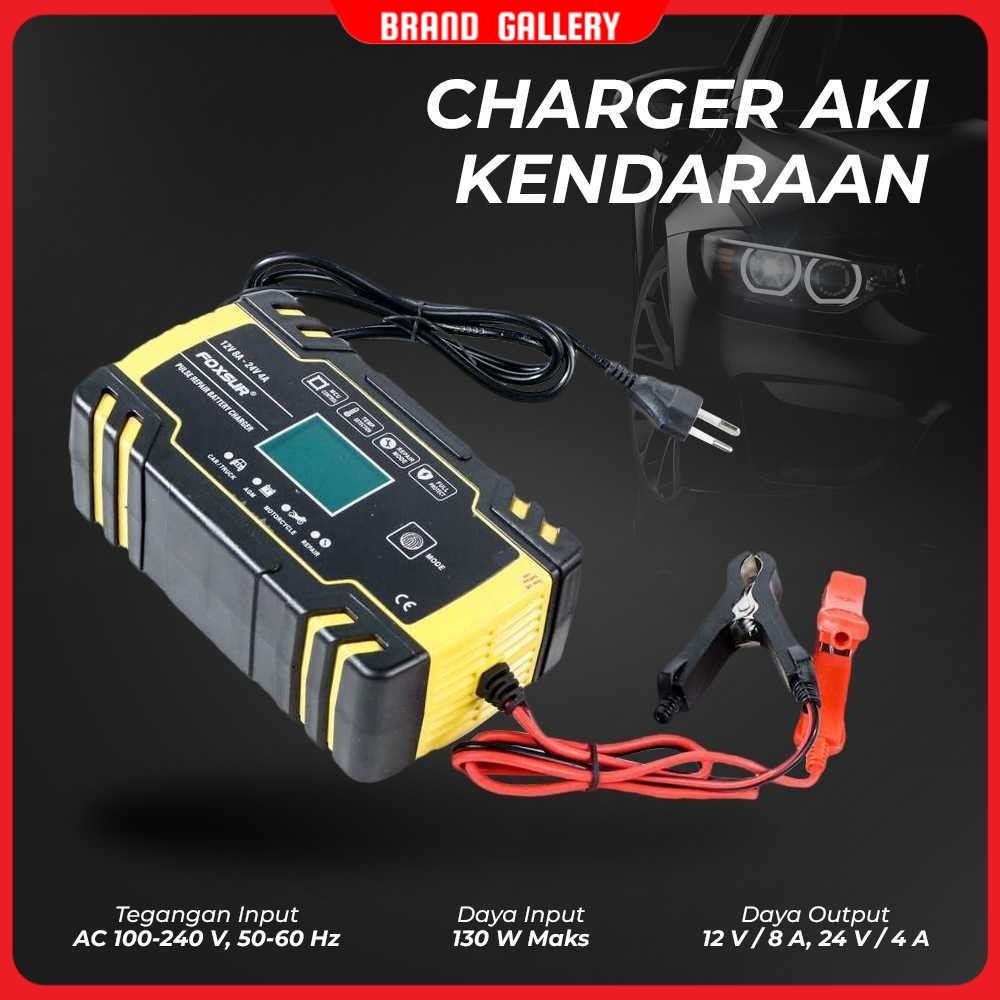 FOXSUR Charger Aki Mobil Motor Battery Charger 12/24V 8A - FBC122408D