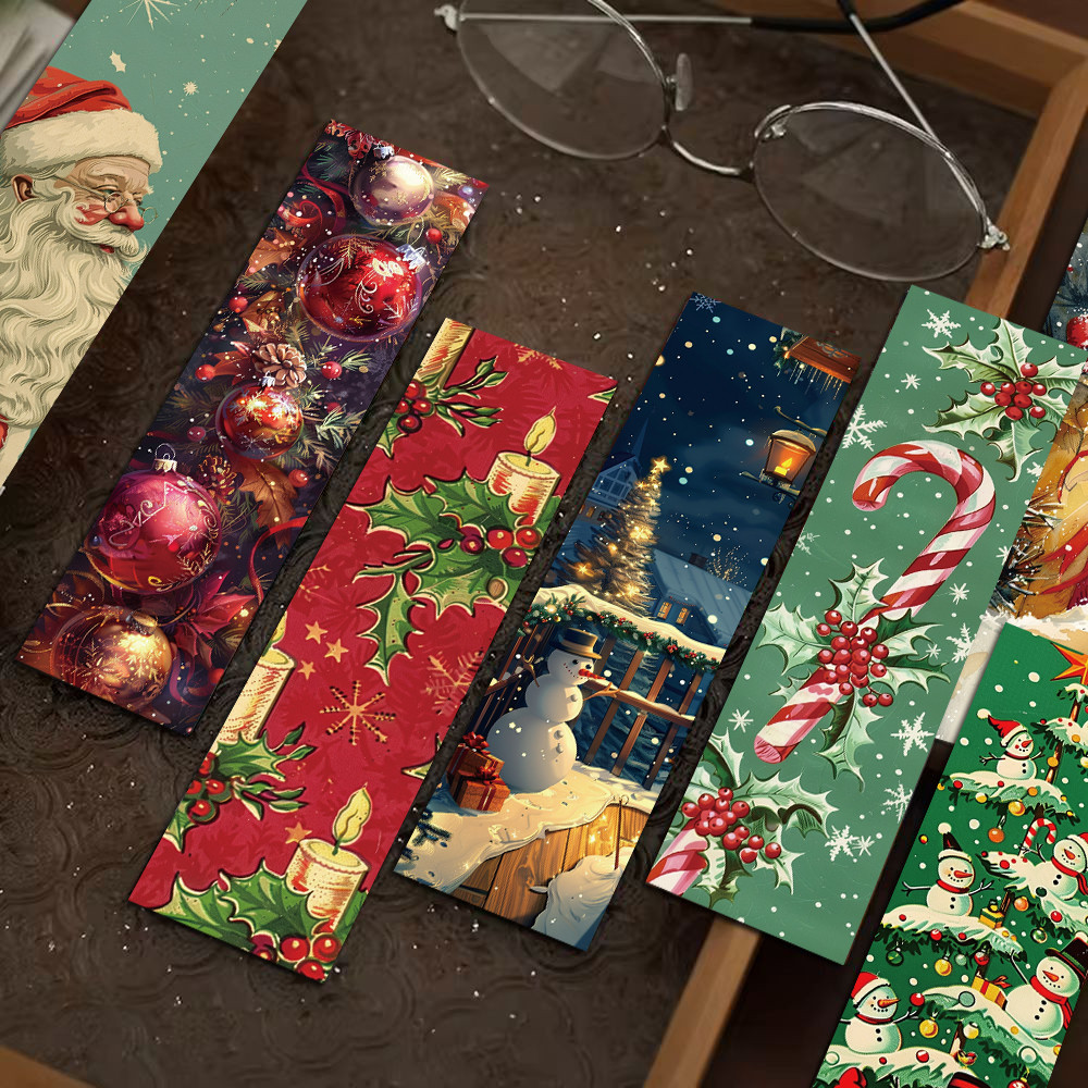 

30PCS Vintage Christmas Bookmark Reading Pages Christmas Books Marking Students Girls Creative Cartoon Phone Gifts Bookmarks