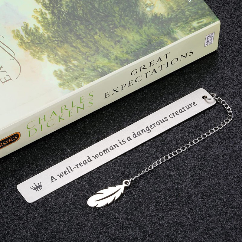 

Metal Bookmark Tell Book Marks for Books Separator Books Stainless Steel Lettering Slogan Readers Collection Korean Stationery