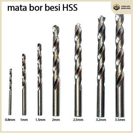 SAB Mata Bor Besi Hss 2,5 3 3,5 4 4,5 5 6 mm Bagus Murah Kuat MATA BOR BESI HS MOLLAR ALPHA HARSON H
