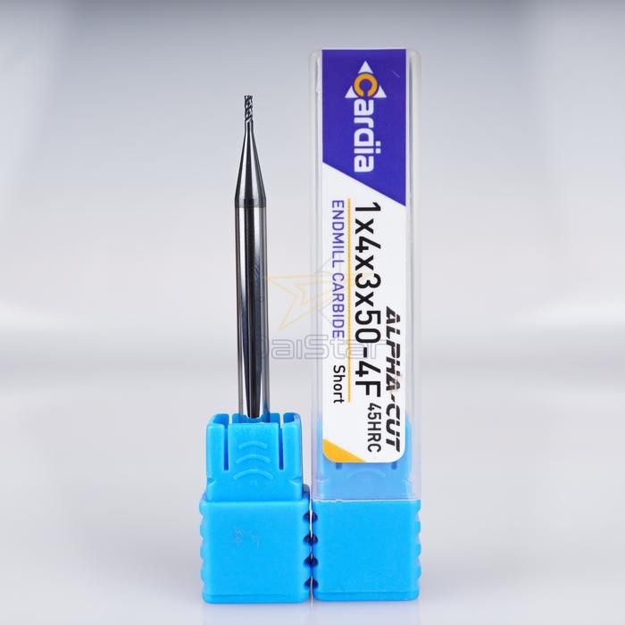 

READY Endmill Carbide 1|1.5|2|2.5|3|4|5|6|8|10|12|14|16|18|20 mm 4Flute Cardia 45 HRC 4F - 1x4x3x50