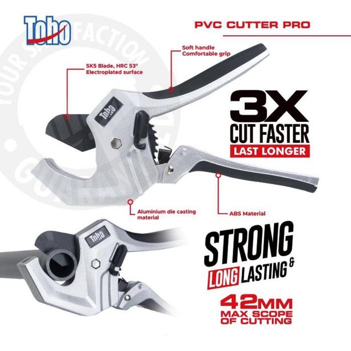

READY Alat Potong Gunting Pipa PVC Pipe Cutter PRO 42 mm Aluminium Body TOHO
