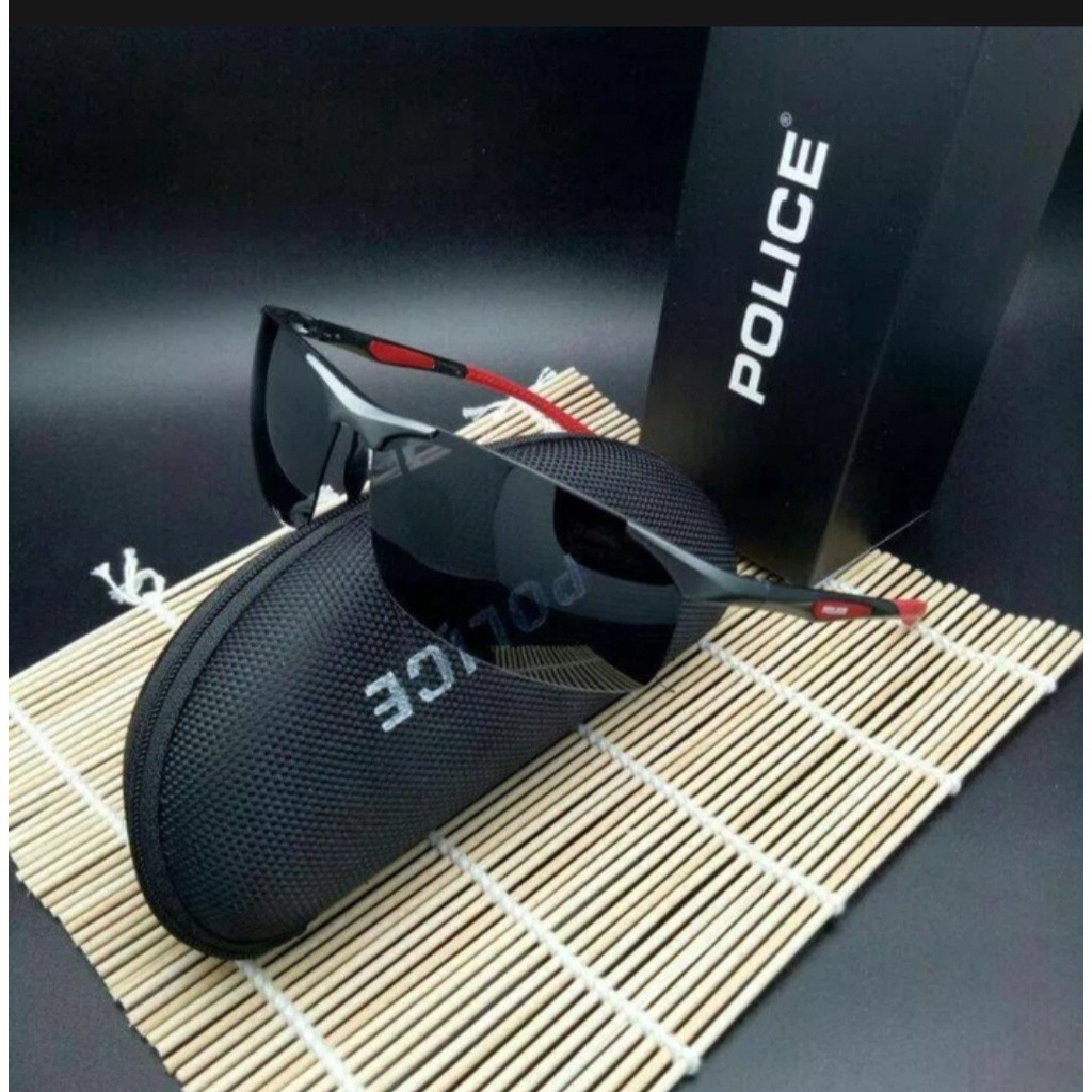 bisa cod Kacamata hitam pria POLICE 1910 / Sunglasses Pria Super Fullset free lap dan cairan pembers
