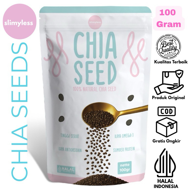 

Emama.store Chia Seeds untuk diet organik | Slimyless Biji Chiaseeds Premium 250 gr 100gr 500gr Bpom | Chiaseeds Pelangsing Diet Untuk Promil 100% halal