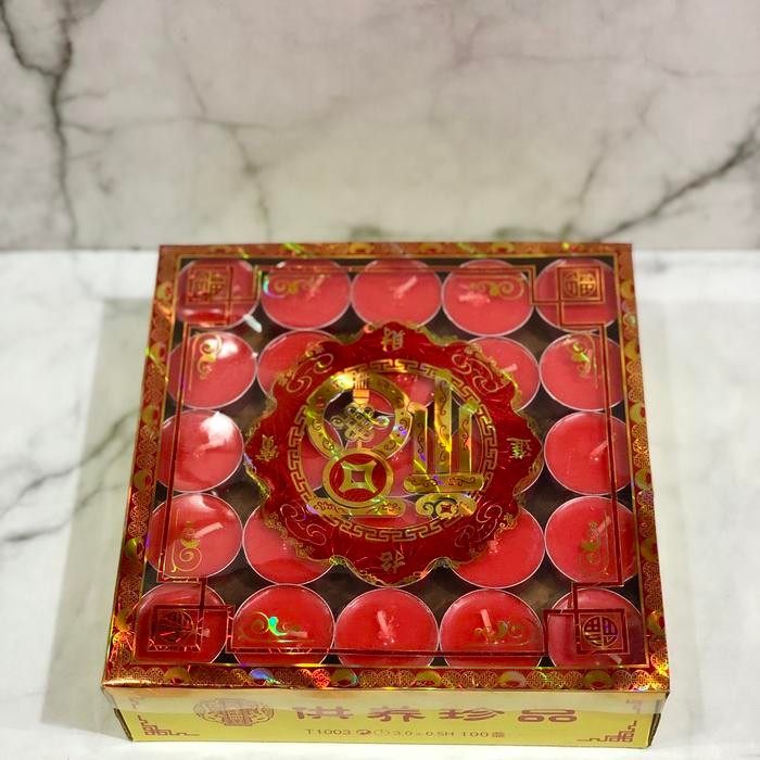 Lilin mangkok bulat merah 3 jam isi 100