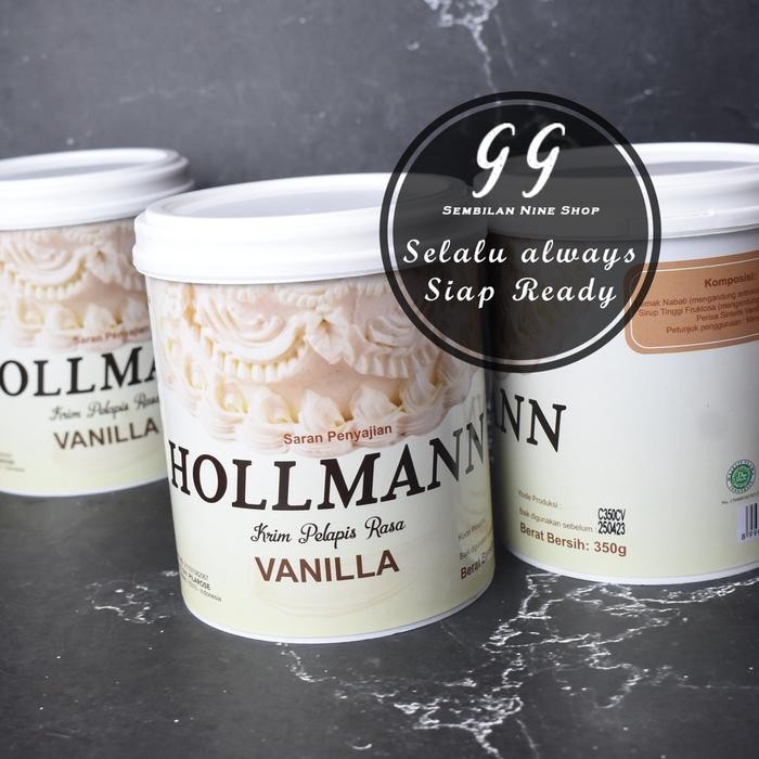 

Best Seller HOLLMANN BUTTER CREAM 350 Gram Buttercream Holman Hollman Holmann Krim pelapis rasa Vanilla - Warna