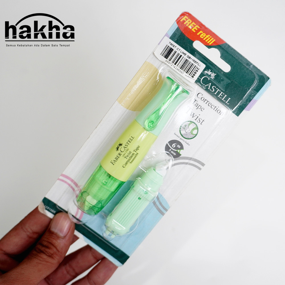 

Faber-Castell Twist Correction Tape Lime Green + 1 Refill – Pita Koreksi Tipex Kertas