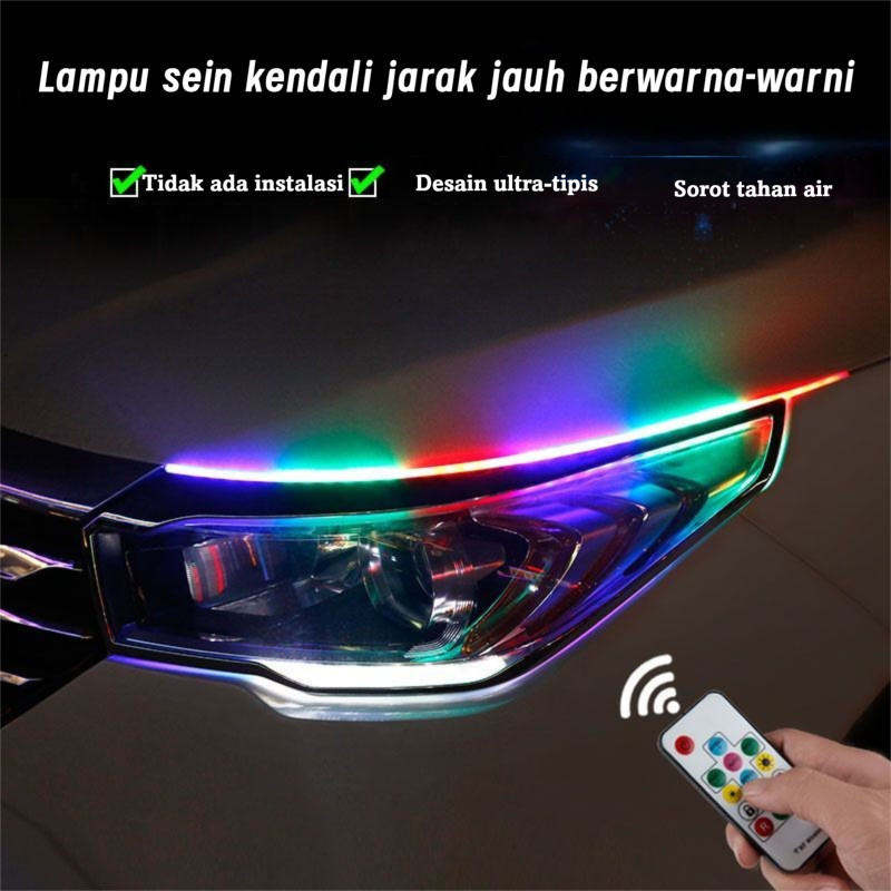 【NEW】Lampu DRL LED Alis Flexibel 30/60CM - Lampu Selamat Datang Mobil/Motor, Remote Control, Anti Ai