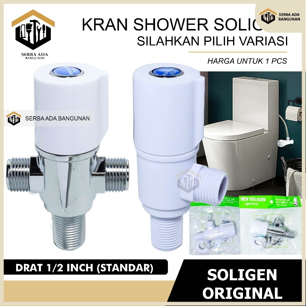 SAB Stop Kran Kloset Soligen 1 2 Cabang Single Double PVC Jet Shower New Keran Bidet Kamar Mandi Kra
