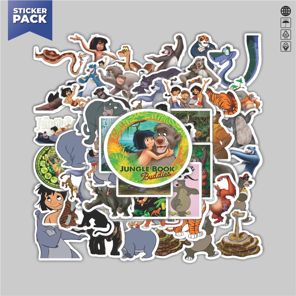 

[100PCS]Stiker Pack Stiker Disney Series The Jungle Book Karakter Mix 1 Aesthetic Vinyl Anti Air Dekorasi Sticker Laptop Buku Journal Koper Helm Casing HP Gitar Helm Skateboard