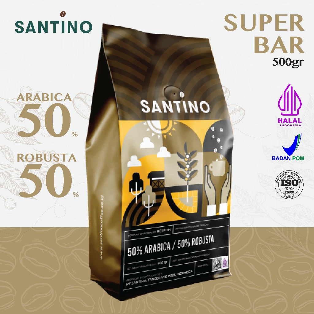 

Santino Coffee Beans 50% Arabica 50% Robusta - Super Bar 500 gr