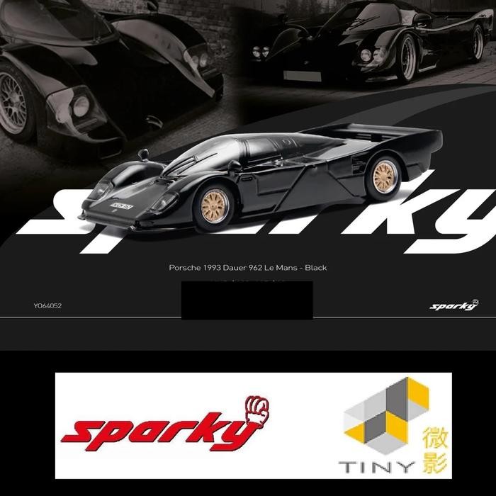 ATS... YO64052 - SPARKY x TINY 1/64 Porsche 1993 Dauer 962 - Black BEST