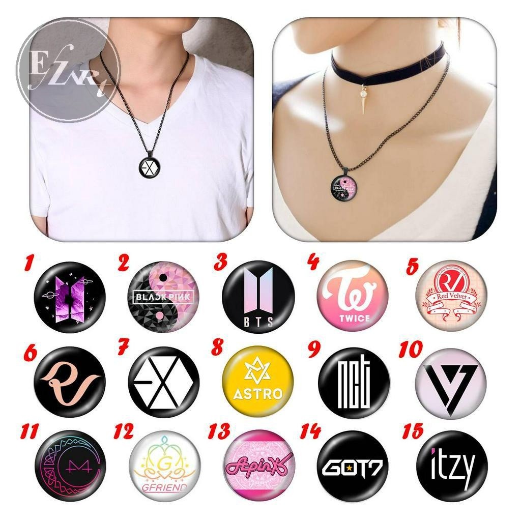 KALUNG KPOP BTS, Blackpink, Twice, RV, EXO, GOT7, NCT, Mamamoo, Itzy, Astro EZ Art Fashion Pria Wani