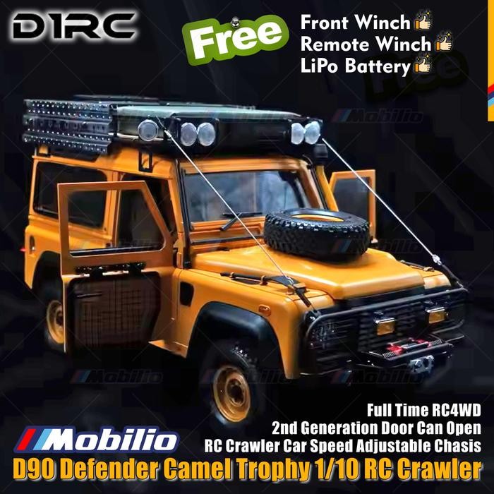 D1RC DS275 D90 Defender Camel Trophy 1/10 Scale 275mm Wheelbase RC Crawler Car Adventure - DS275 D90