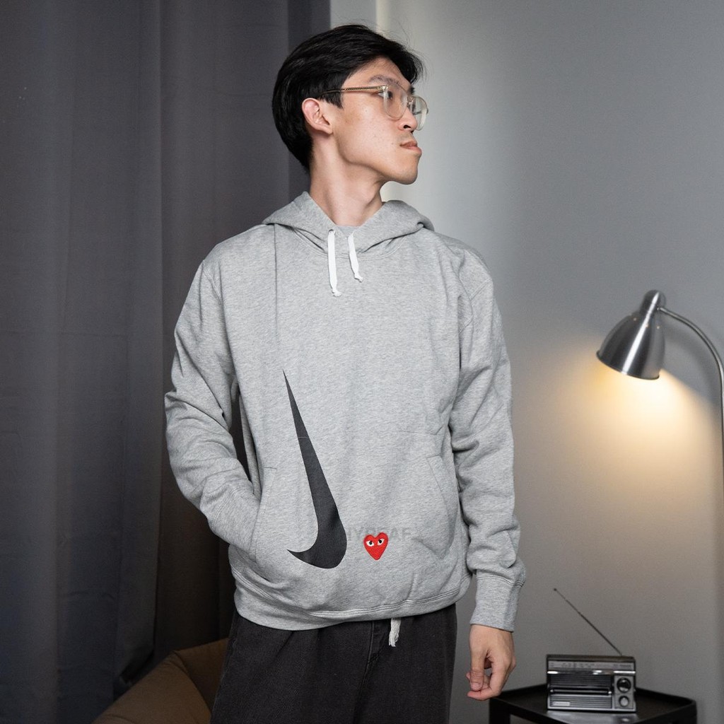 CDG Comme des Garcons PLAY x Nike Grey Hoodie [100% Authentic]