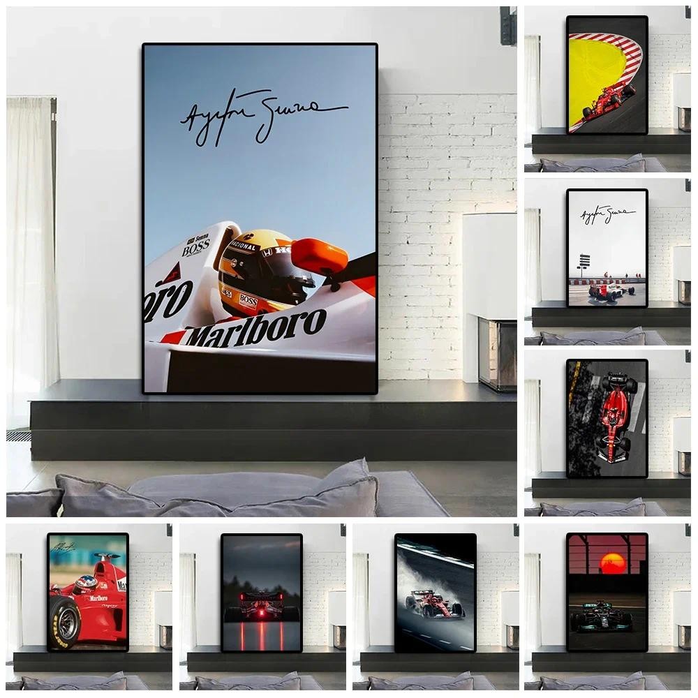 

Formula Grand Prix Senna Canvas Painting Abstract Racing Track Graffiti Poster And Print Leclerc Supercar Wall Art Room Decor