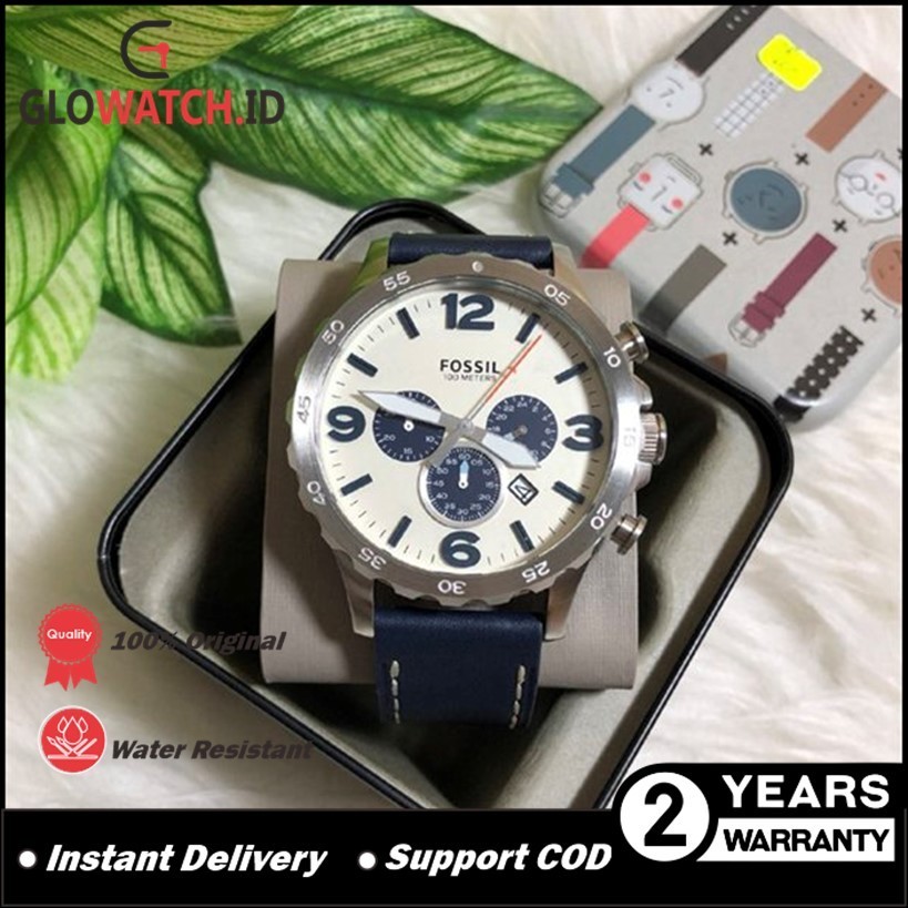 [Promo] Jam Tangan Pria FS JR1480 / JR 1480 Nate Chronograph Navy Leather (Garansi 2 tahun) / Suppor