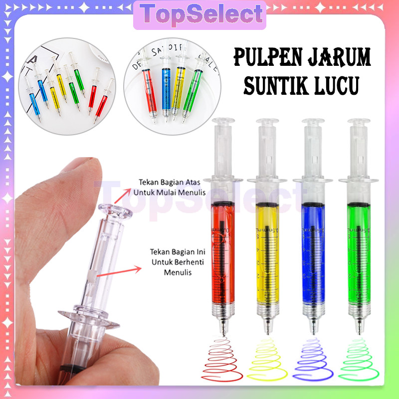 

Pulpen Tulis Bentuk Jarum Suntik Lucu /Korean Syringe Ballpoint Pen / Pulpen Jarum Suntik Lucu Souvenir /Pena Penanda Jarum Suntik