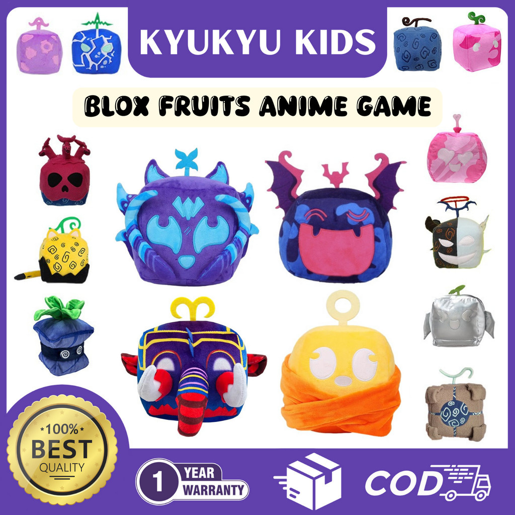 Kyukyu Kids [GARANSI 1 TAHUN] Blox Fruits Anime Game Plush Toys 15CM Fruit Leopard Pattern Mainan Me