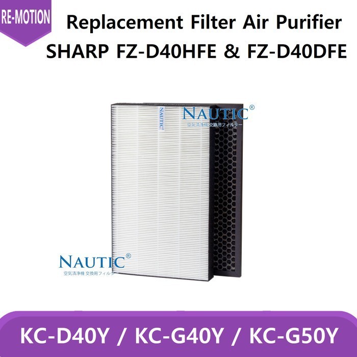 FILTER HEPA CARBON SHARP FZ D40HFE KC D40 G50 G40 KC-D40E/Y KC-G40Y/E KC-G50Y/E