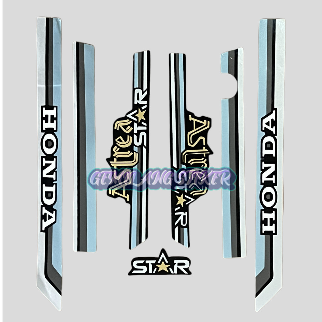 Striping Decal Polet Sticker honda astrea star 1987 silver list body standar berkualitas murah