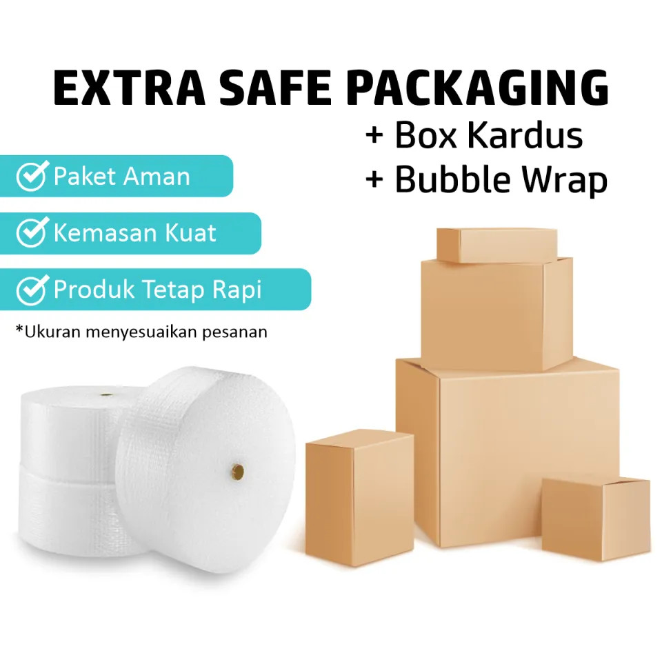 

Extra Bubble Warp + Dus Untuk Keamanan Packing Pengiriman