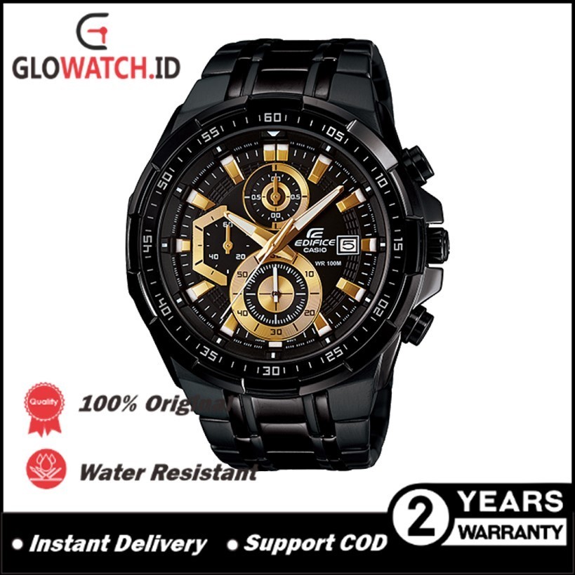 [Promo] Jam Tangan Pria Edifice EFR-539BK-1AV / EFR539BK-1AV Stainless Steel Original Casio (Garansi